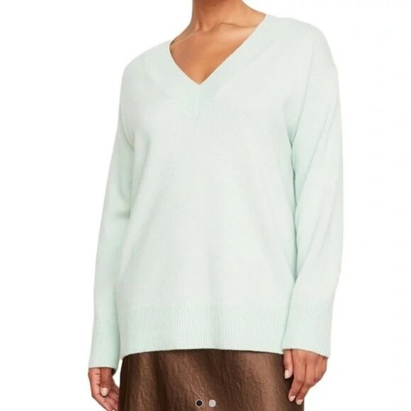 NEW Vince Wool Cashmere V Neck Sweater Womens XS Pastel Luxury Old Money - Picture 1 of 7
